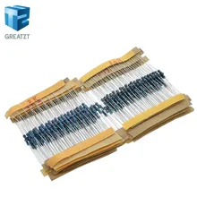 Завеса 1 упаковка 300 шт 10-1 M Ом 1/4 Вт Сопротивление 1% металлического пленочного резистора сопротивления Ассортимент Комплект 30 видов каждый 10 шт