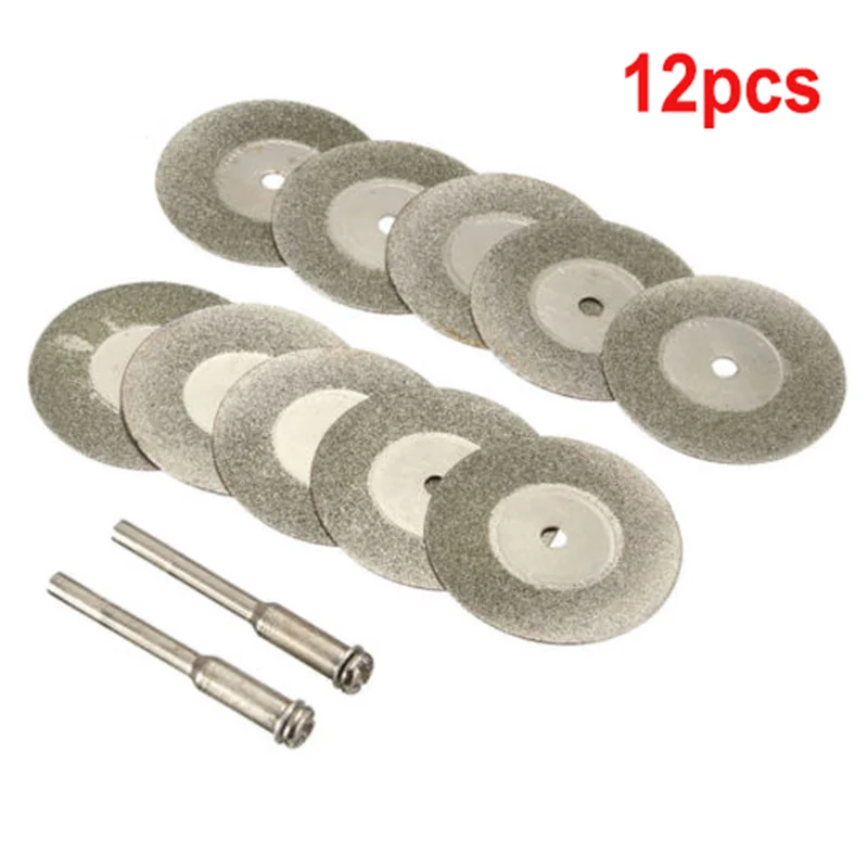 

10pcs Premium Diamond Rotary Saw Cutting Discs Set + 2pcs Connecting Shanks