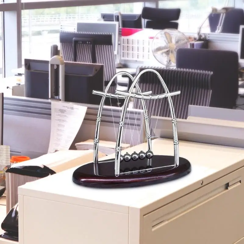 

Newtons Cradle Early Fun Development Educational Desk Toy Gift Creative Steel Balance Ball Physics Science Pendulum Miniatures