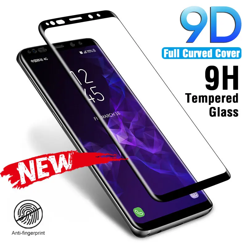 Полное изогнутое покрытие из закаленного стекла для Samsung Galaxy S8 S9 Plus 9D Защита