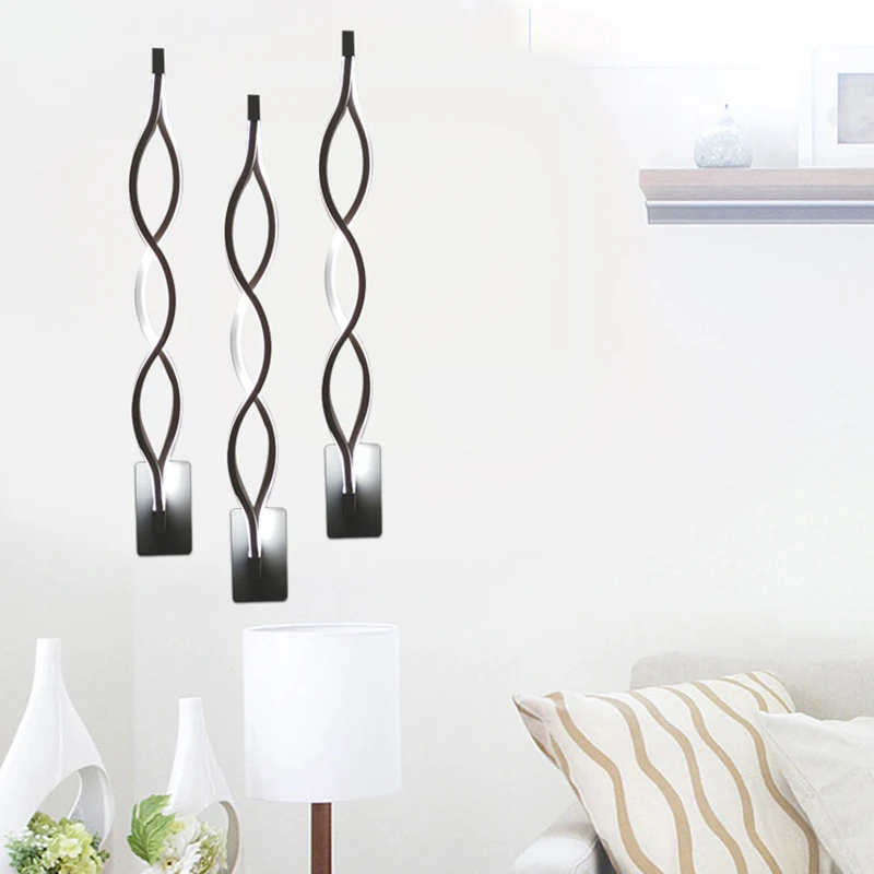 

Modern Minimalist Wall Lamps Living Room Bedroom Bedside 16W AC96V-260V LED Sconce Black White Lamp Aisle Lighting Decoration