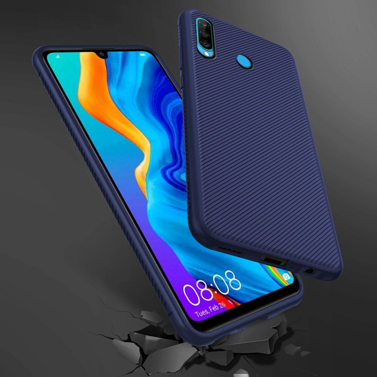 

For Huawei P30 P30 Lite P30 Pro P20 Lite Case Silicone Texture Anti-slip Soft TPU Cover Case For Huawei P Smart 2019 Case Slim