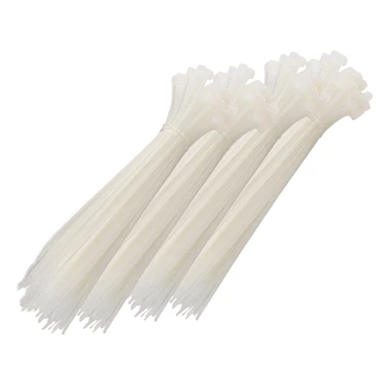 

Hot Sale 100pcs Zip Wrap TIES Cable Ties Wire Straps PLASTIC Hook Self-Locking Nylon Main Color: White Size: 4X200mm