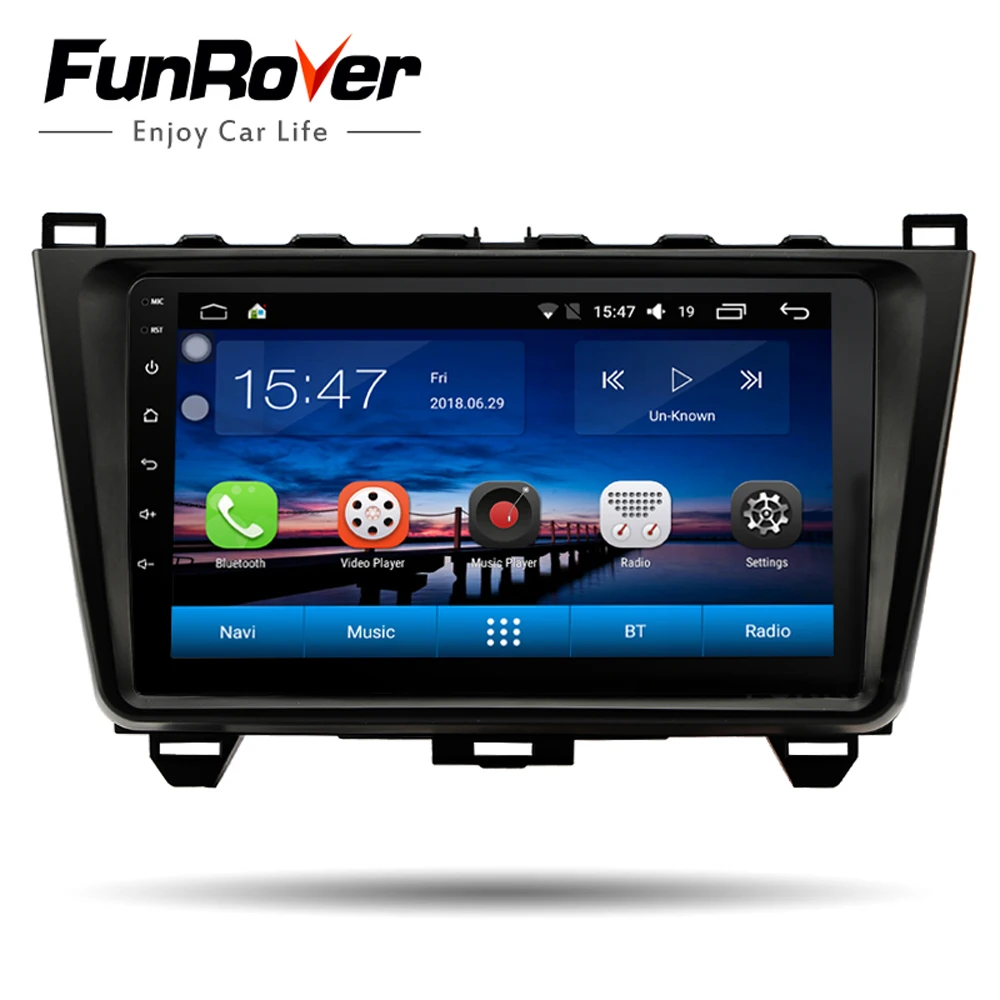 

Funrover 2.5D+IPS Car Radio Multimedia player 9'' Android 9.0 2 din DVD For MAZDA 6 Mazda6 2008-2015 GPS Navigation stereo audio