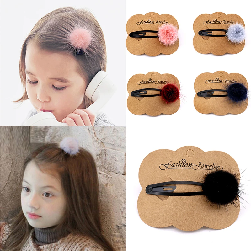 

Beautiful Wedding BB Clops Alloy 1PC/2PCS Seaside Mink hair Kids 5 Colors Party Gifts Girls Ball Children 2019New Arrival