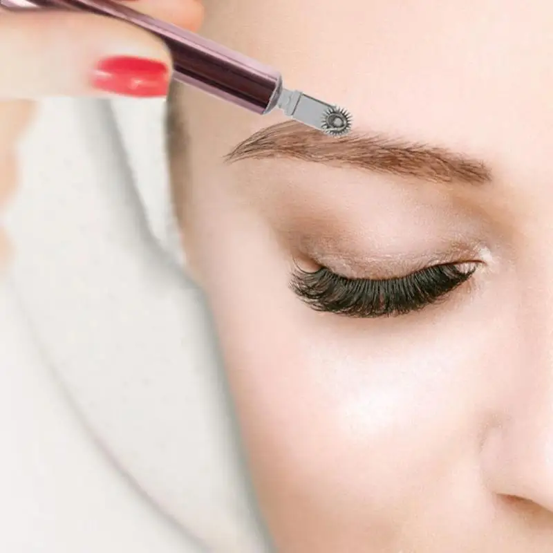 

360 Degrees Disposable Tattoo Eyebrows Roller Needle Embroidery Pins Eye Brow Micro Makeup Pens Tools 2sizes eye makeup tool