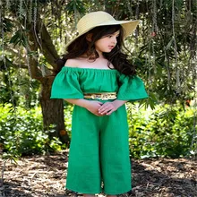 PUDCOCO/комбинезон с открытыми плечами для маленьких девочек; комбинезон; одежда