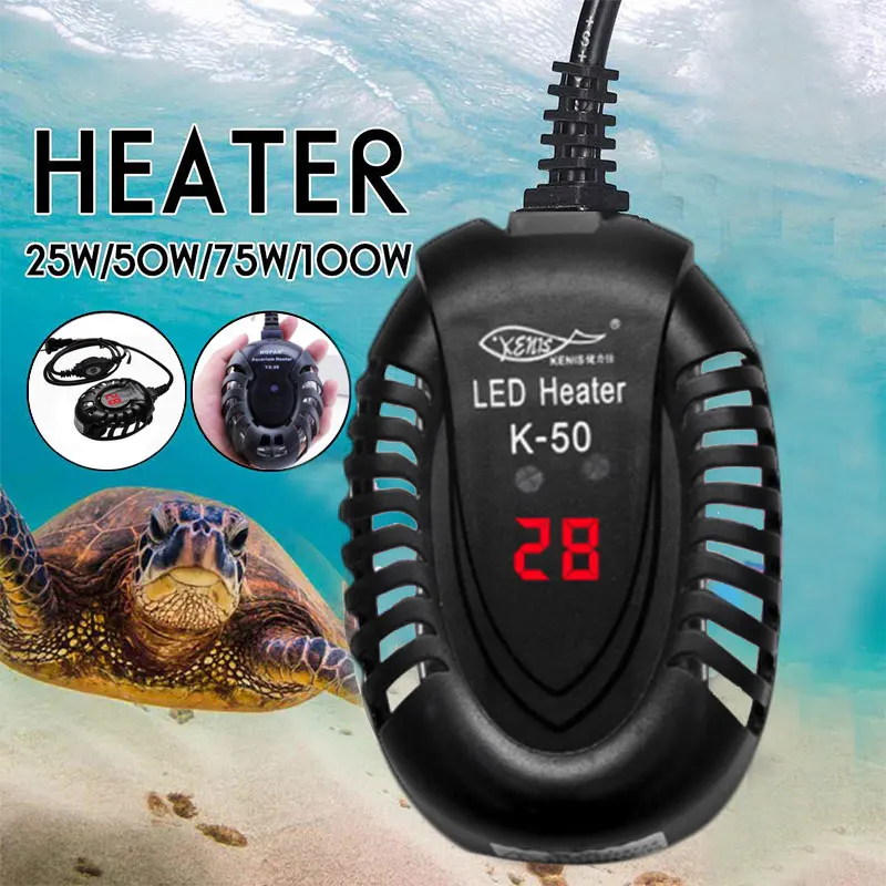 Aleko Aquarium Heater Fish Tank Submersible Heater Turtle Heat Rod With