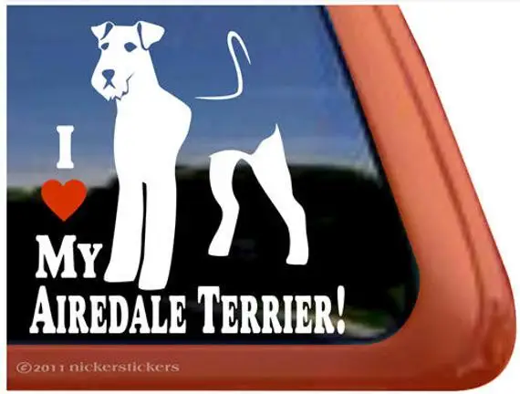 

I Love My Airedale Terrier | DC304HEA | High Quality Adhesive Vinyl Window Decal Sticker