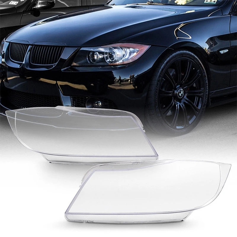 

One Pair Car Headlight Headlamp Clear Lens Shell Cover For 06-08 B.MW E90 3-Series 4-Dr Replacement Headlight Lamp Cover Lens
