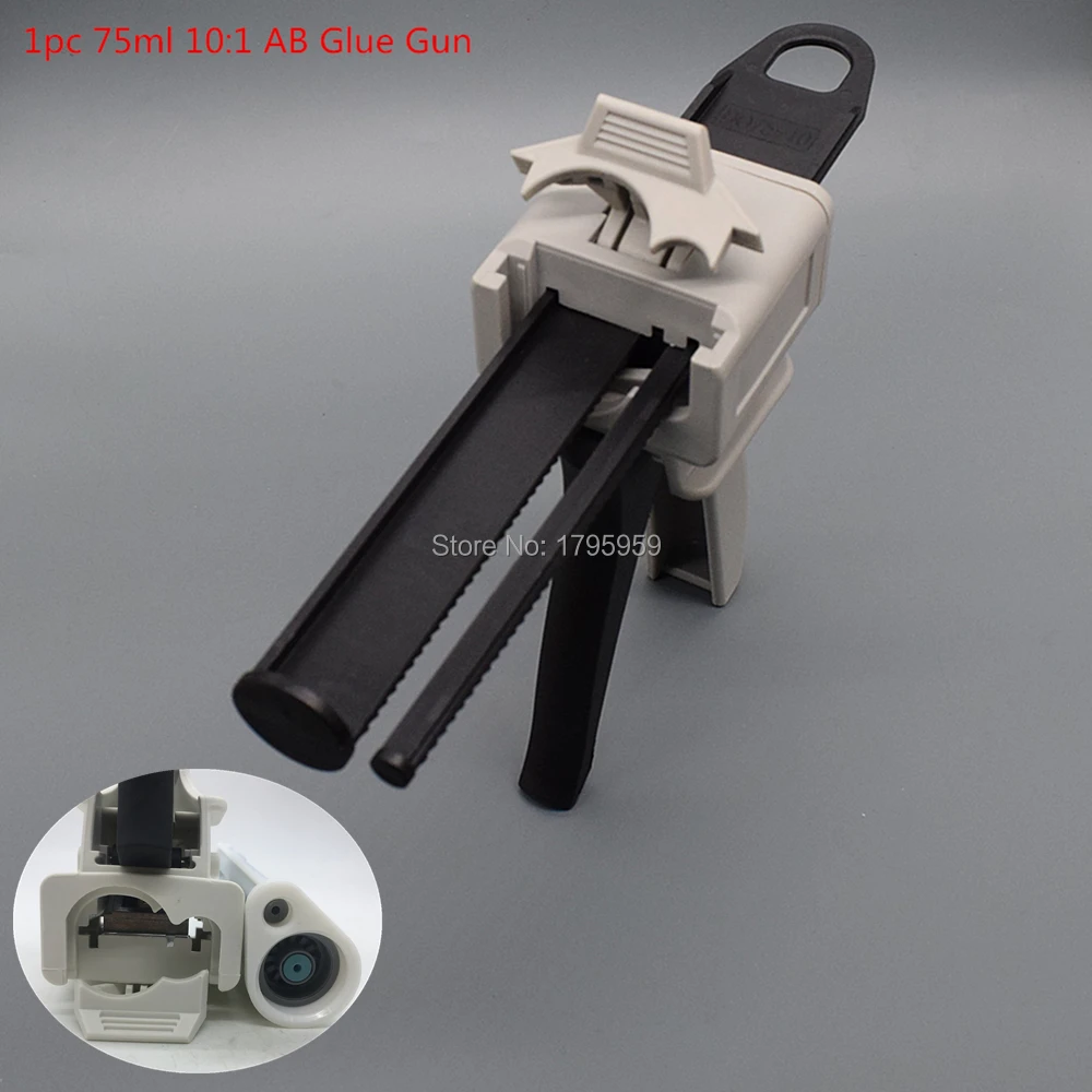 Epoxy Adhesive Dispensing Gun Caulk Nozzle Applicator 50ml 75ml AB Epoxy Glue Gun Applicator Glue Adhensive Cartridge 1:1 1:2 10:1 AB Manual Dispenser