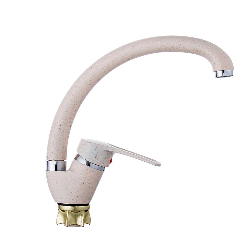 

Kitchen Faucet Bend Pipe 360 Degree Rotation with Water Purification Features Spray Paint Chrome Single Handle