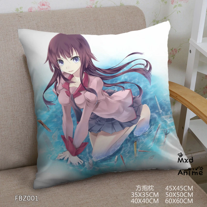 

Japanese Anime Bakemonogatari New Home Textile Two sided Square Throw Pillow Cover Cases Anime Plastic Dakimakura cover