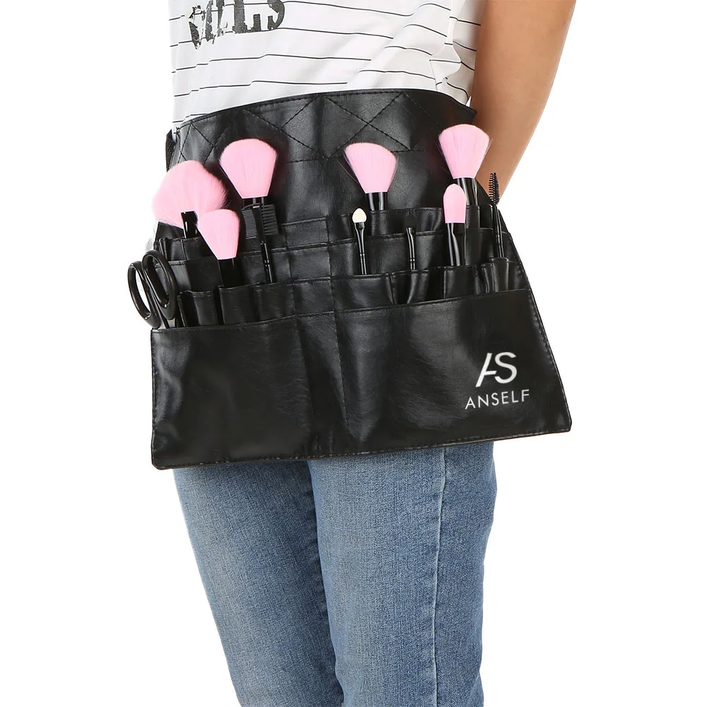 Anself PVC Professional Cosmetic Makeup Brush Apron Bag Artist Belt