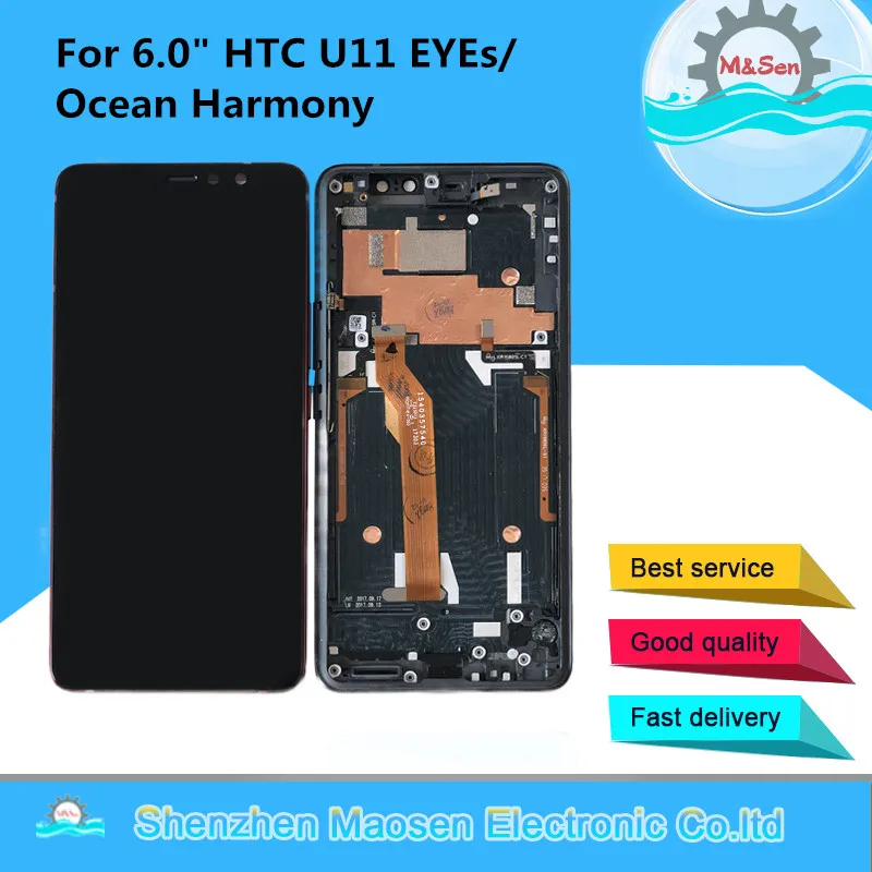 

M&Sen For 6.0" HTC U11 EYEs/Ocean Harmony LCD Display Screen+Touch Panel Digitizer Screen Frame AssemblyFor HTC U11 EYEs Display