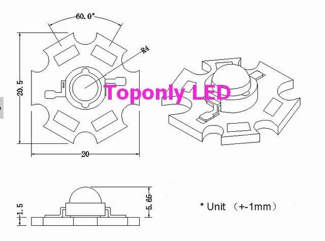 Epsitar чипы 1 Вт 585-595nm желтый цвет высокой мощности Светодиодная лампа с pcb 40-50lm идеальное освещение для выращивания растений 500 шт./партия