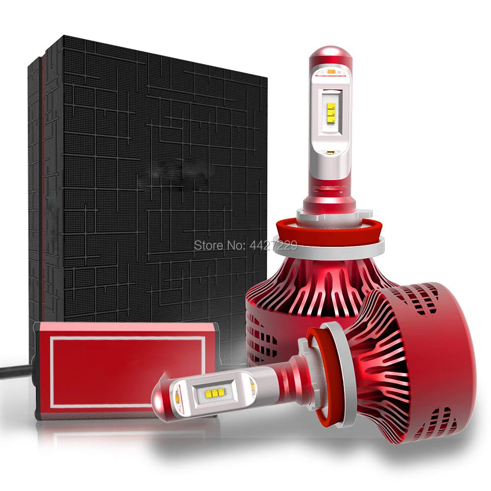 H11 H9 LED Headlight Bulbs Conversion Kit Fanless LED Headlights H8 H11