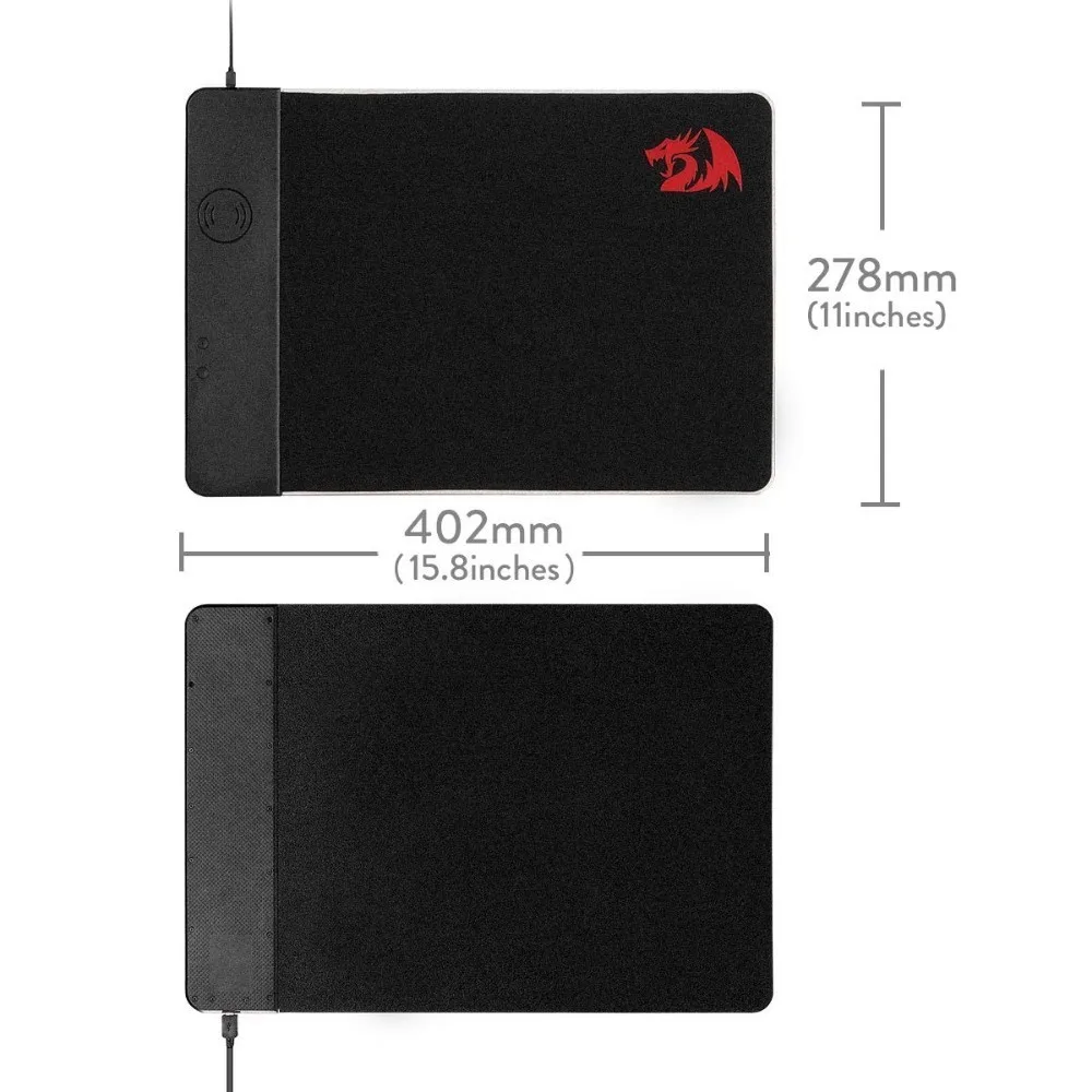 Redragon P025 Qi 10 Вт Беспроводное зарядное устройство Led RGB мышь с подсветкой Pad Xl