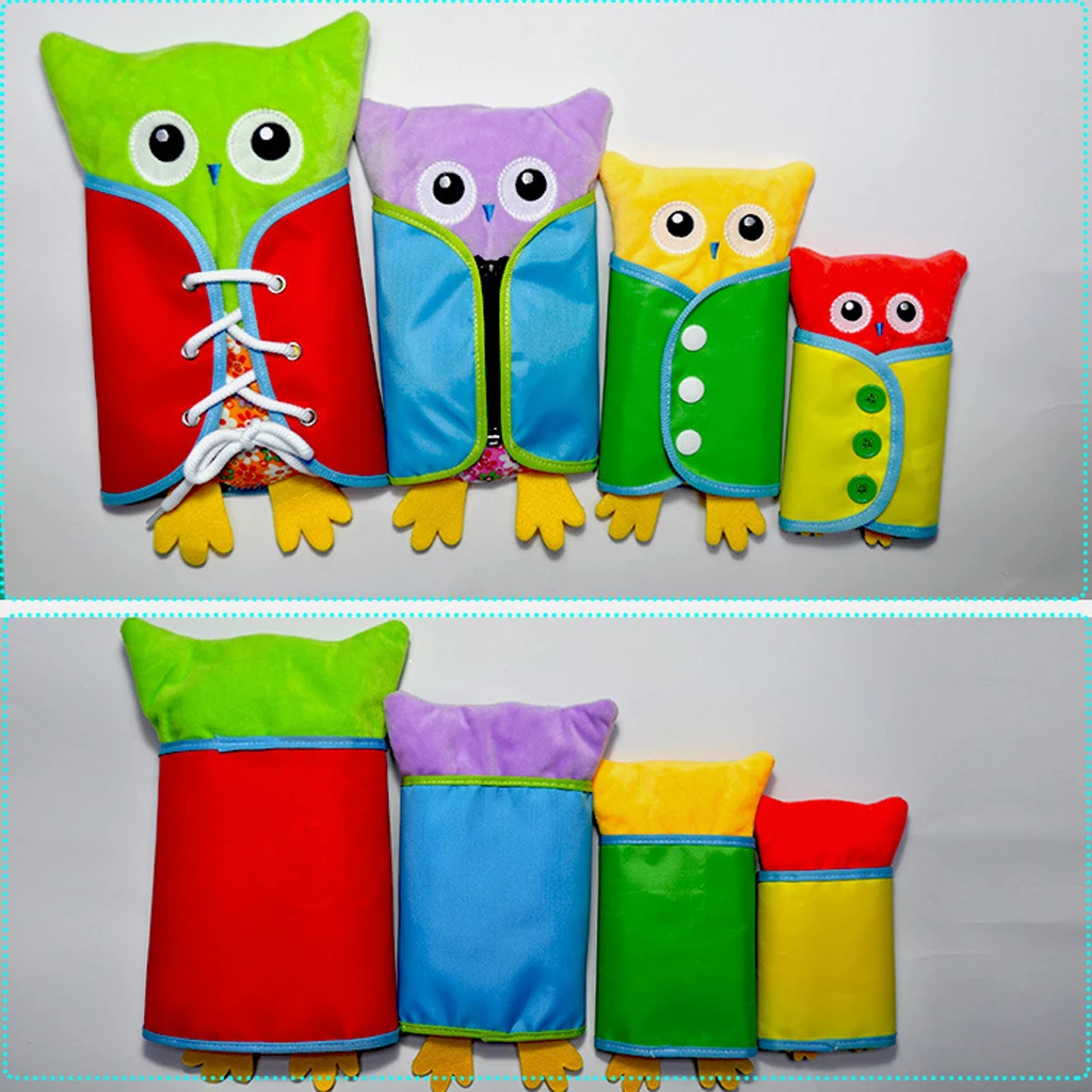 4 Pieces Push Owl Toy Baby Learning Dressing Practical Board Kids Development Hand Eye Coordination Toy 4 Pieces Push Owl Toy Baby Learning Dressing Practical Board Kids Development Hand Eye Coordination Toy