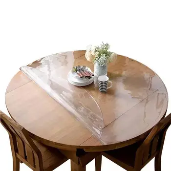 

Crystal Clear Table Top Protector Plastic Tablecloth Kitchen Dining Room Wood Furniture Protective Cover Pad