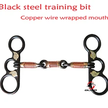 Черный стальной конский тренировочный бит. Медная проволока обернута ртом. Западный Бит(BT1154
