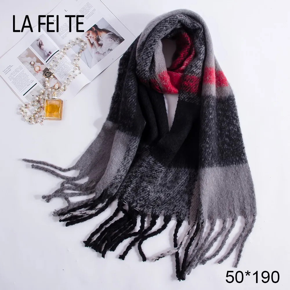 Длинный зимний шарф, кашемировый женский шарф, Женская шаль из пашмины, хиджаб, палантины, шарфы из толстой пряжи для дам, роскошный бренд
