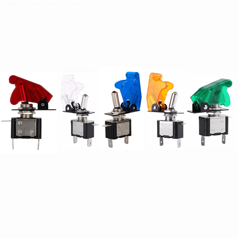 

1PC 12V 20A Toggle Switch Car Auto Cover LED Light SPST Toggle Rocker Switch Control On/Off Durable 5 Colors