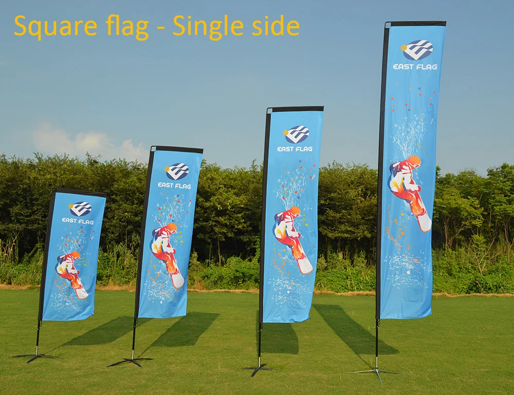 Free shipping custom logo printed rectangle flag/square flag