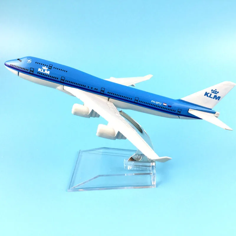 Модель самолета 16 см KLM Королевский голландский Боинг 747 модель 1:400 Литые