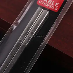 2 пары 304 нержавеющая сталь Нескользящая Высококачественная лазерная гравировка уникальный дизайн китайские палочки для еды