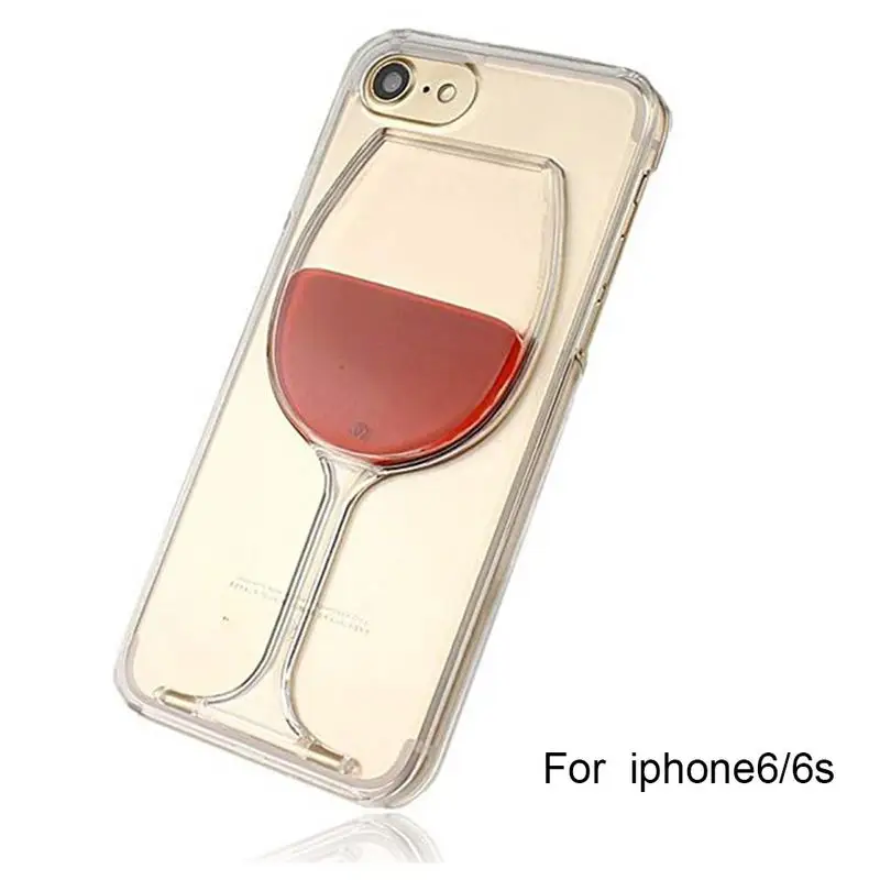 

3D Design Flowing Liquid Red Wine Transparent Plastic Case For IPhone 7 IPhone 6 Avoid Fading, Scratching, Peeling, Smearing