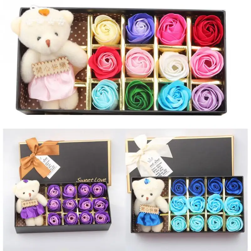 

Birthday Gift Wedding Party Gift Surprise Soap Rose Set Colorful Roses Gift box Handmade Soap Flower Gift #2