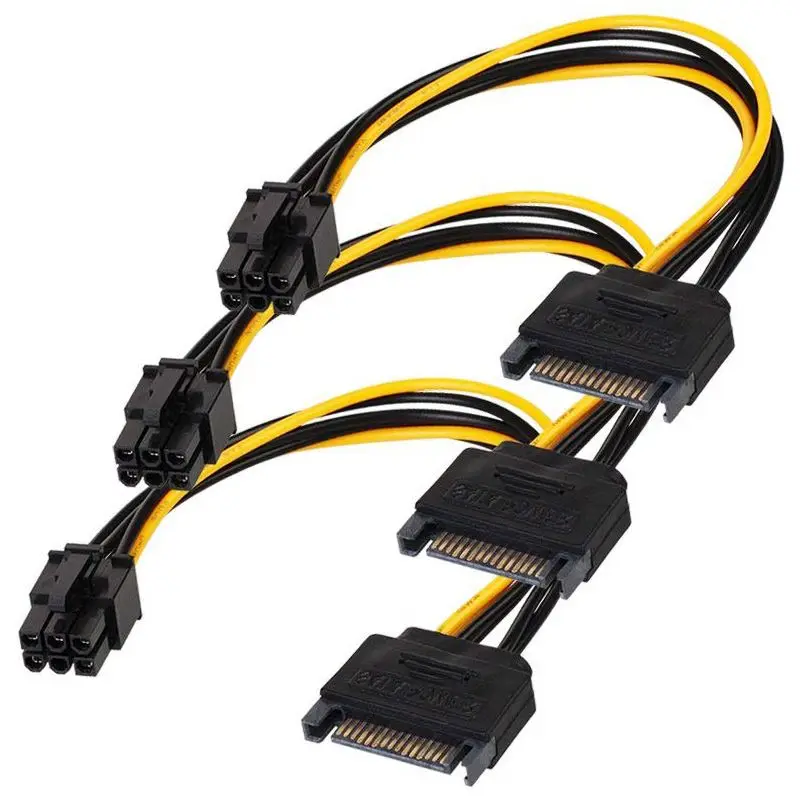 SATA 15 pin на 6 Pin кабель питания 3 Pack pci Express адаптера 8 дюймов| |