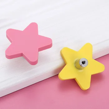 Children Rubber Door Handles Cute Pink Heart Star Moon Cloud Kitchen Cabinet Knobs And Handles Furniture Handle Drawer Pulls