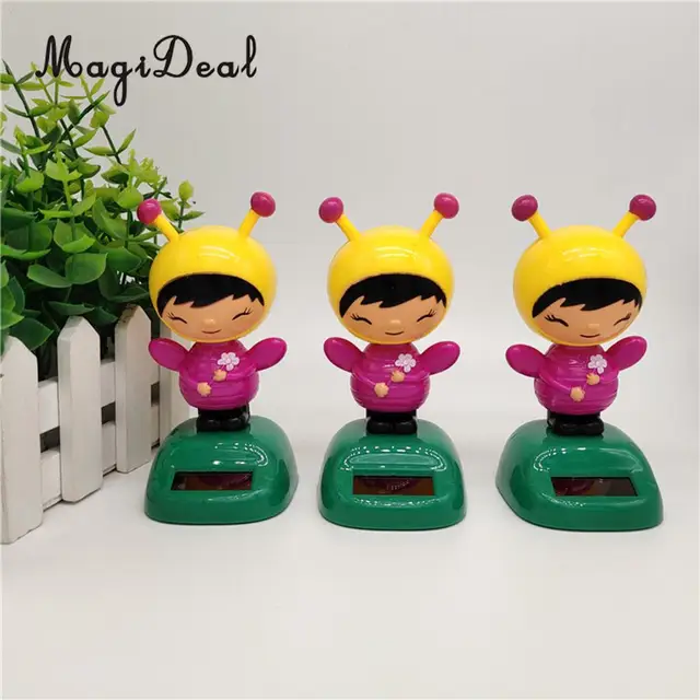 Dancing Bee Girl Figure Model - Solar Power Model Doll Figurine Statue Kid Educational Science Toy Gift Home Decor 6