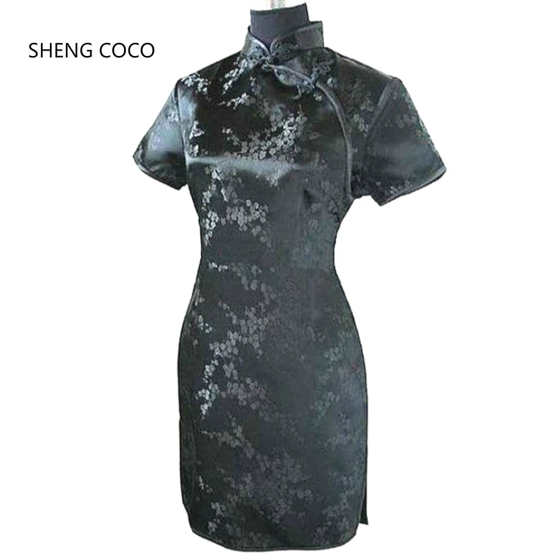 

SHENG COCO Traditional Chinese Dress Mujer Vestido Women's Satin Qipao Mini Cheongsam Flower XL XXl XXXL 4XL 5XL 6XL Plus Size