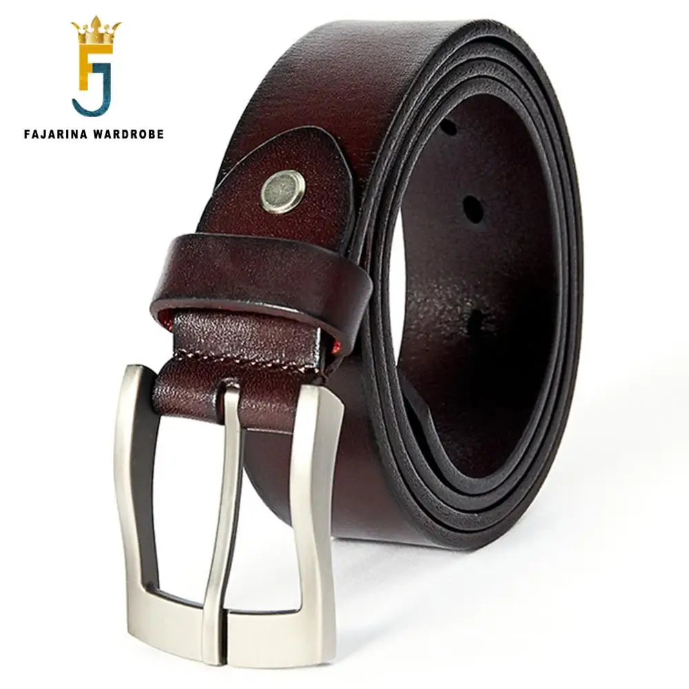 

FAJARINA Top Quality Cow Skin Leather Retro All-match Belts for Men Solid Cowhide Smooth Surface Jeans Accessory 2019 N17FJ724