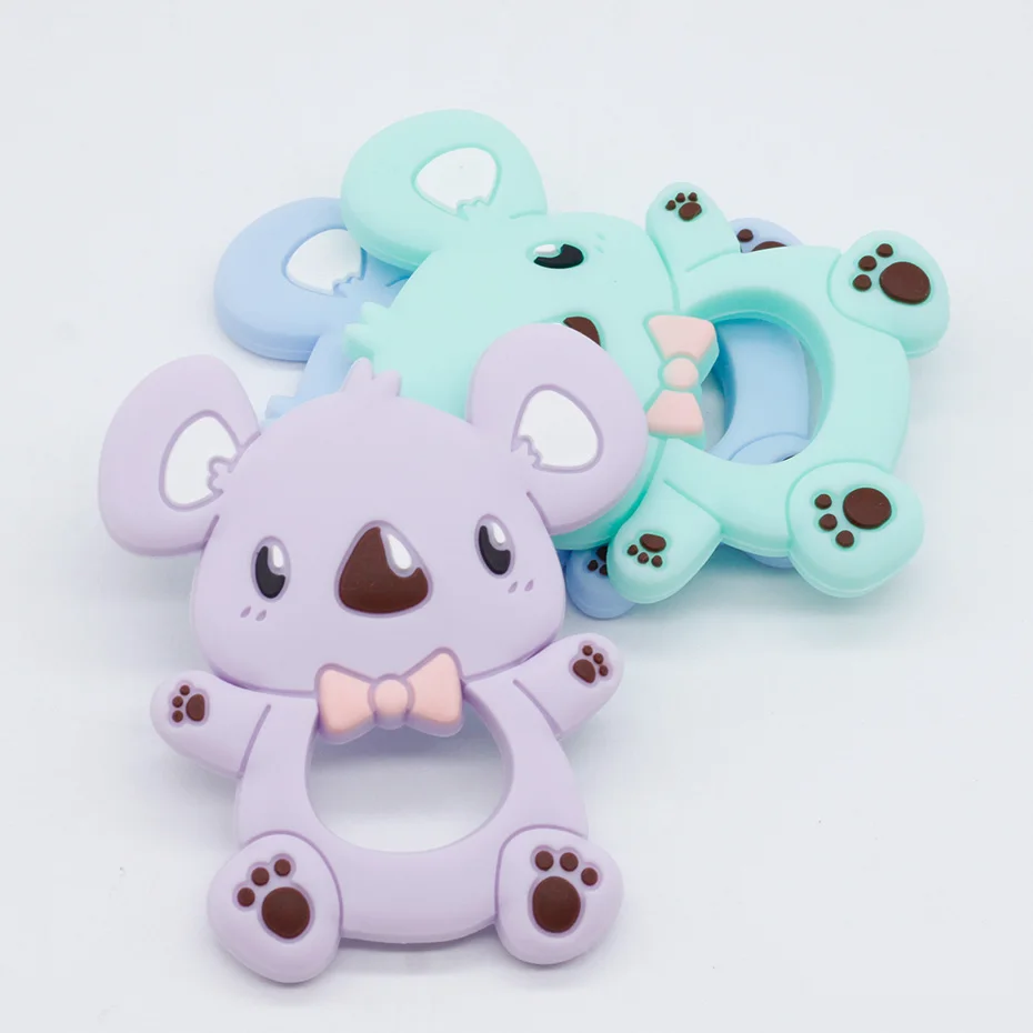 

Silicone Rodent Baby Teether Cartoon Teething Beads Nursing Food Grade Silicone Teether BPA Free Necklace Toys Childen's Goods