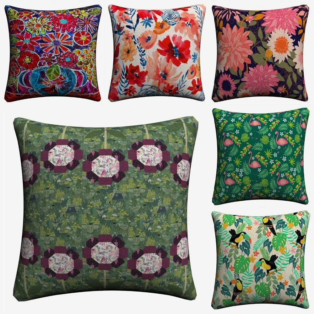 Scandinavia Radiance Little Flowers Decorative Cotton Linen Cushion Cover 45x45 cm For Sofa Chair Pillowcase Home Decor Almofada | Дом и сад