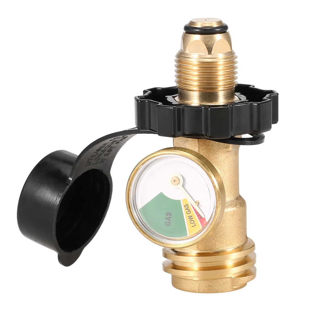 

Safety Gas Tank Convert Propane Tank Adapter Solid Brass Regulator Valve to QCC1/Type1 Regulator Hose for gas grill Stove