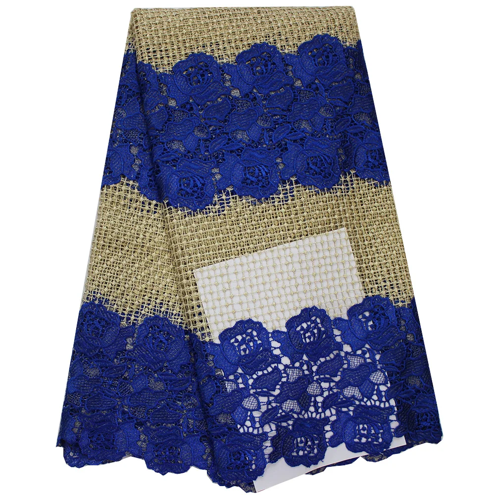 

African cord Lace Fabric New Arrival Water Soluble Lace Nigerian Guipure Fabric High Quality free shipping to Russian Federation