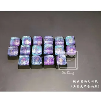 

1 piece Customized Mechanical Keyboard Key Cap Resin Manual Keycap Personality Backlit Starry Sky For Cherry Filco R4 Height