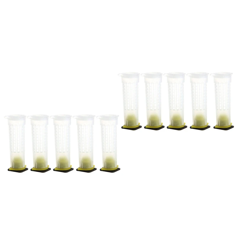

10 Set Beekeeping Rearing Cup Kit Bee Queen Cages Roller Beekeeper Equipment Tool