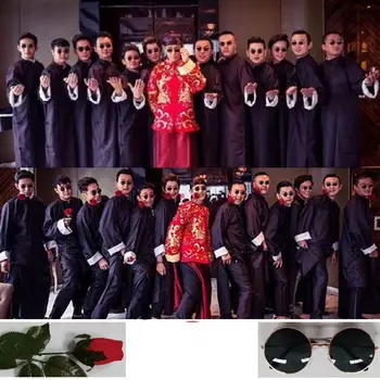 

Chinese Style Wedding Cheongsam Dress Full Length Stage Performance Hanfu Solid Vintage Robe Gowns Ancient Marriage Qipao 4XL