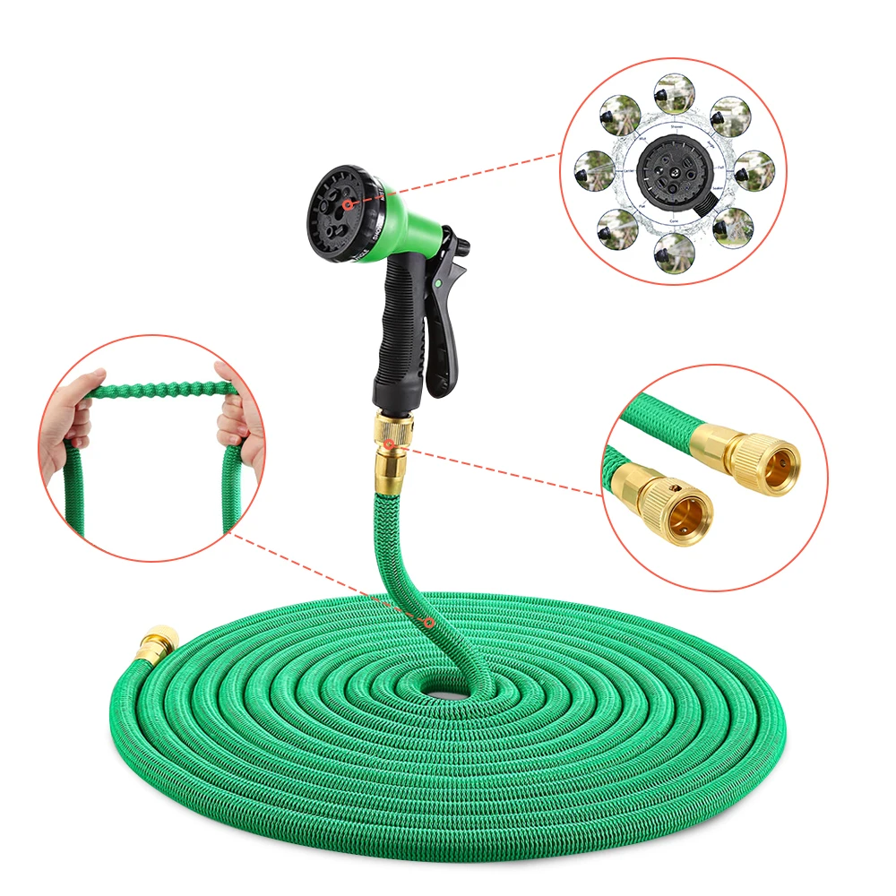 

Flexible Expandable Garden Tube Plastic Hose with Spray Machine Airbrush Latex Core for Watering Washing