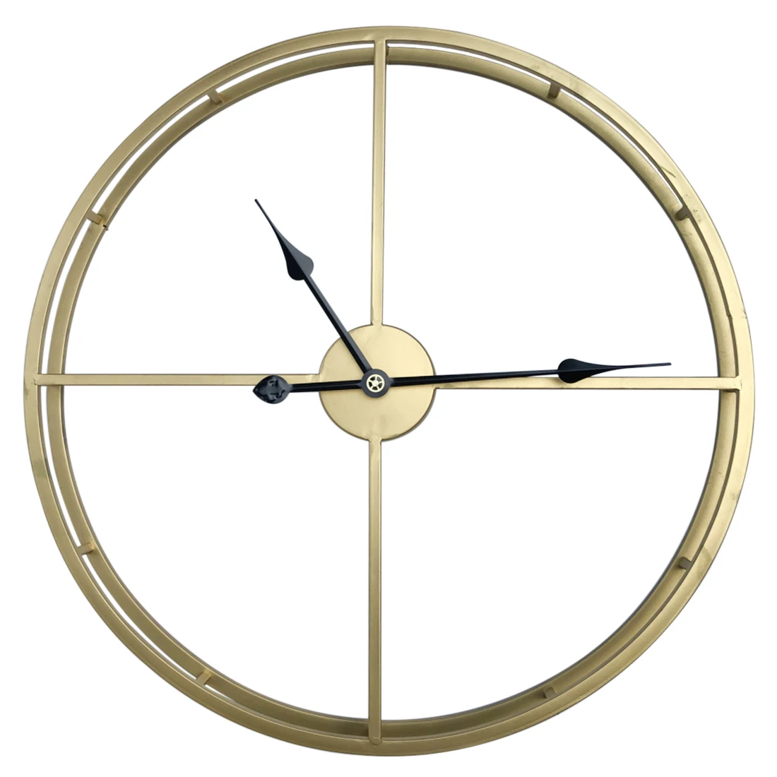 

40cm European Style Iron Ring Silent Wall Clock Mute Clock For Living Room Bedroom Decor Horloge Murale Grande Taille - Golden