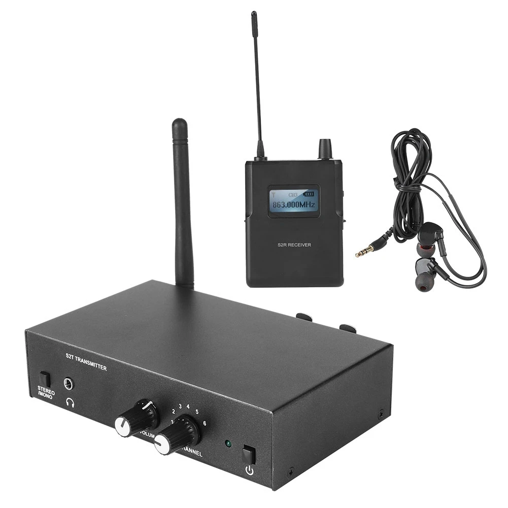 

Wireless Monitor System Kit 526-535Mhz Transmitter Receiver In-ear Stage Monitoring 100-240V 1 * Transmitter