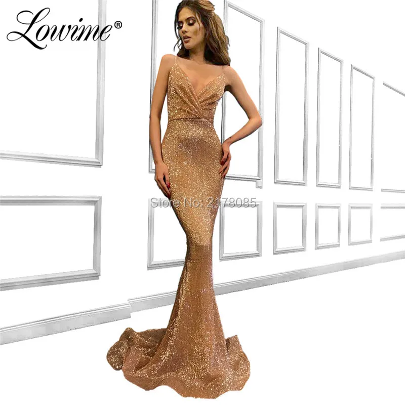 

Mermaid Glitter Evening Dress Sexy Spaghetti Long Prom Dresses 2019 Vestido Longo Dubai Saudi Arabic Party Dress Gowns