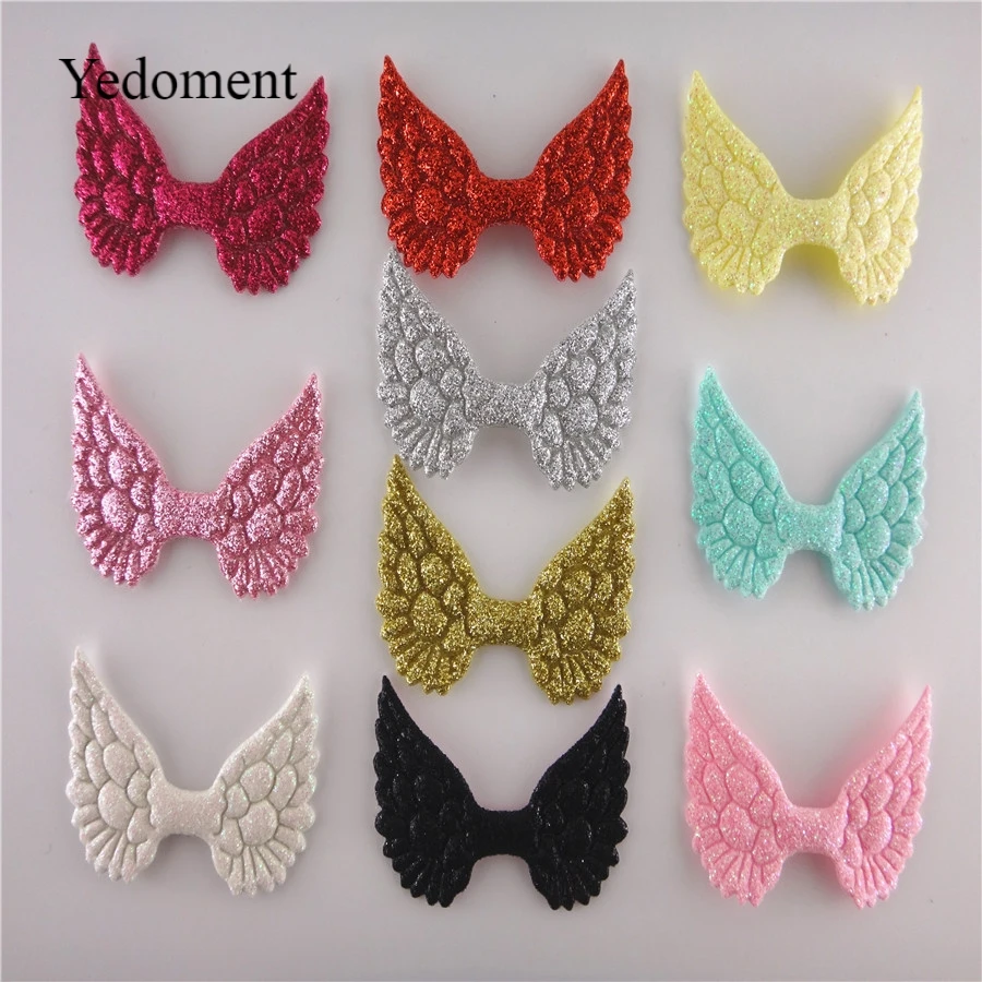 

10pcs/lot 50*33mm glitter wings diy hair bow accessories craft supplies,diy handmade materials,Y181220501
