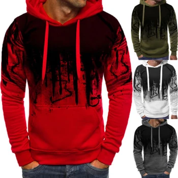 

2018 Brand New Style Top Men Long Sleeve Hooded Casual Red Sweatshirt Pullover White Hoodie Sweat Jumper Coat Hoodies